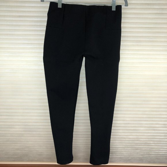Zara Basic Collection Black Straight Leg Cropped Pants Minimalist Office Classic - Picture 2 of 7
